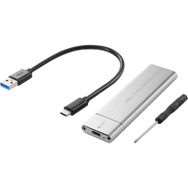 LLhappy-M.2 NVMe SSD Enclosure Adapter 10Gbps USB C 3.1 Gen2 Case External Reader Silver