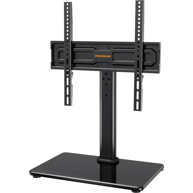 Perlegear Universal Swivel TV Stand for 24-60 inch TVs up to 45kg, Height Adjustable Table Top TV Stand