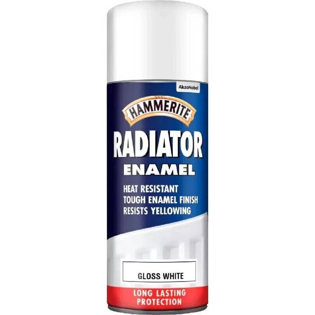 Hammerite radiator paint. tough enamel finish, heat resistant paint. white glos