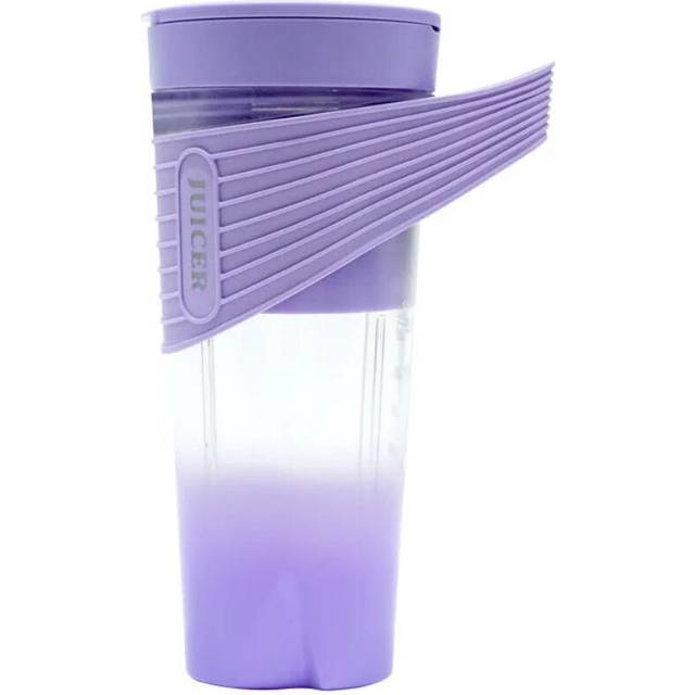 Mini Juicer Purple 460Ml Wireless Blender With Straw Electric Mixer Juicers