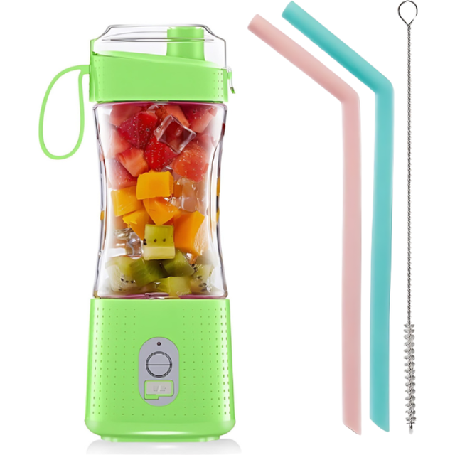 Mini Juicer Green Portable Blender Rechargeable Bottle Shaker 380Ml Juicers