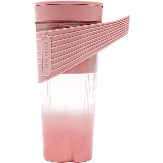 Mini Juicer Pink 460 Millilitre Wireless Blender With Straw Electric Mixer Juicers