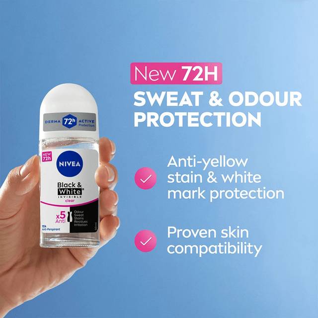 NIVEA Antiperspirant Deo Black & White Original Roll On 50 ml