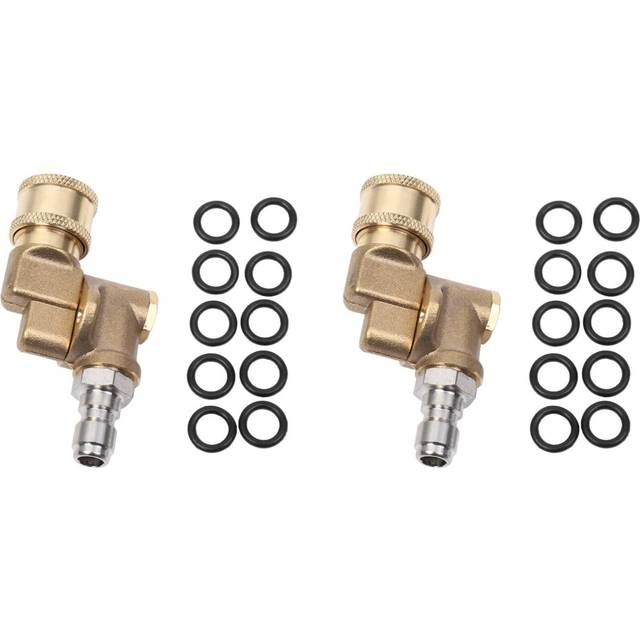 2X Quick Connecting Pivoting Coupler 180 Degree with 5 Angles and Safety Lock for Pressure Washer Spray Nozzle