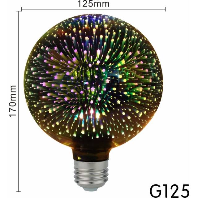 (G125, 220V) 3D Led Bulb Star Firework Edison Night Light 110V 220V Decoration Lighting