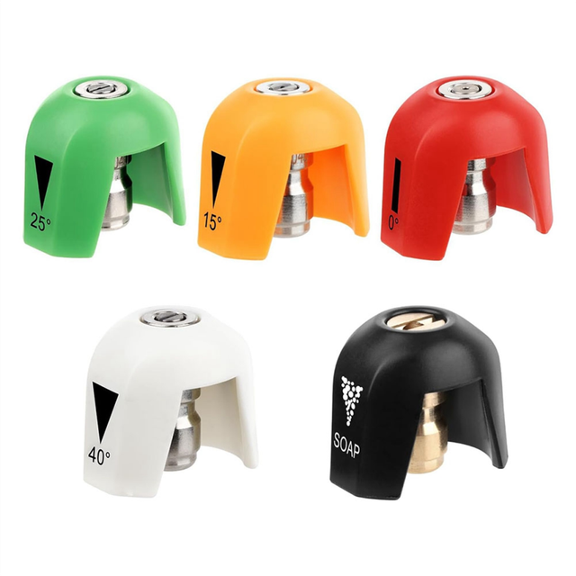 5 Pack Quick Connect Pressure Washer Nozzle Tips Without Base