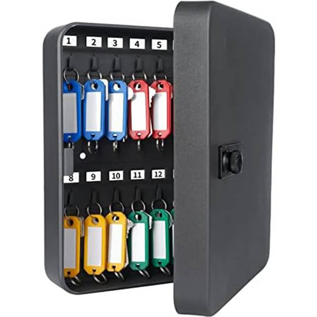 Key Cabinet with Combination Lock Wall-Mounted Key Storage Box with Resettable Combination Black Digital Security Box