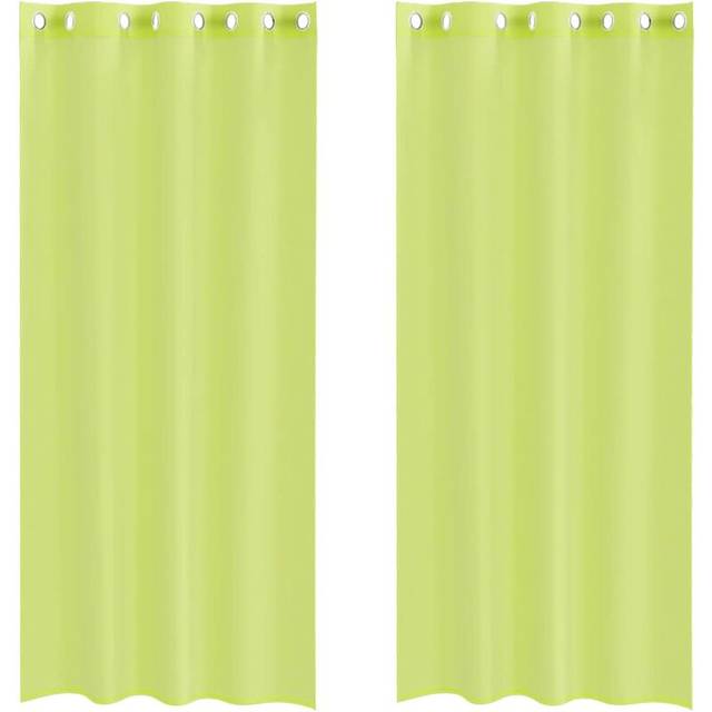Vidaxl - Voile Curtains with Grommets 2 pcs Apple Green 140x225 cm
