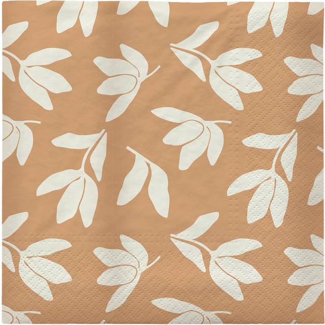 Broste Copenhagen Herbert paper napkins 33x33 cm 20-pack Cinnamon sand-off white