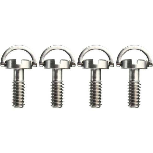 4X Long 1/4 inch D-Ring Screw Stainless Steel for Camera Tripod Quick Release Plate Silver