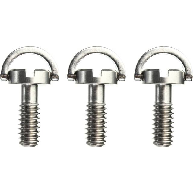 3X Long 1/4 inch D-Ring Screw Stainless Steel for Camera Tripod Quick Release Plate Silver