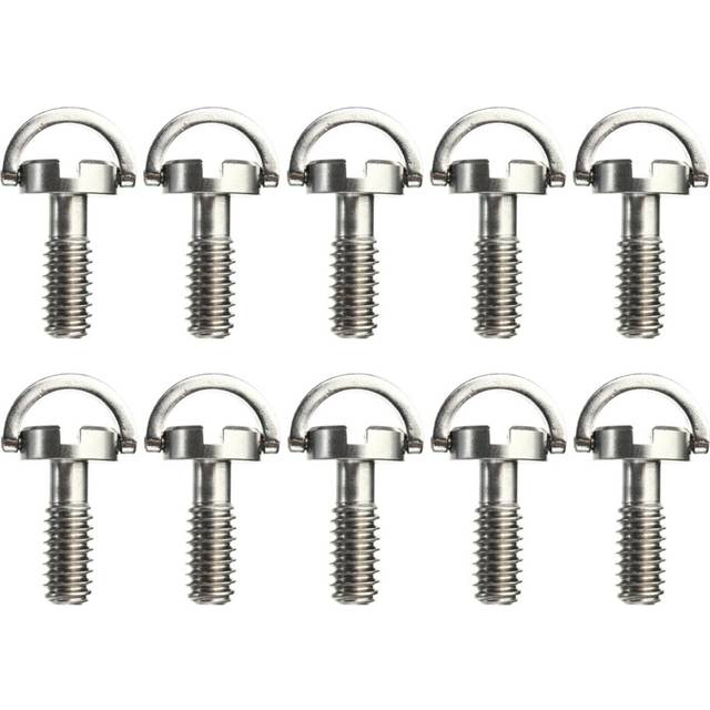 10X Long 1/4 inch D-Ring Screw Stainless Steel for Camera Tripod Quick Release Plate Silver