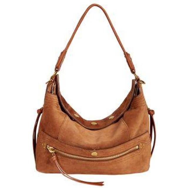 Sac à main Lucky Hobo en croûte de cuir - Marron - Taille Unique