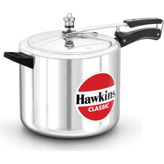 Hawkins Classic Aluminum Pressure Cooker  10-Liter  Silver