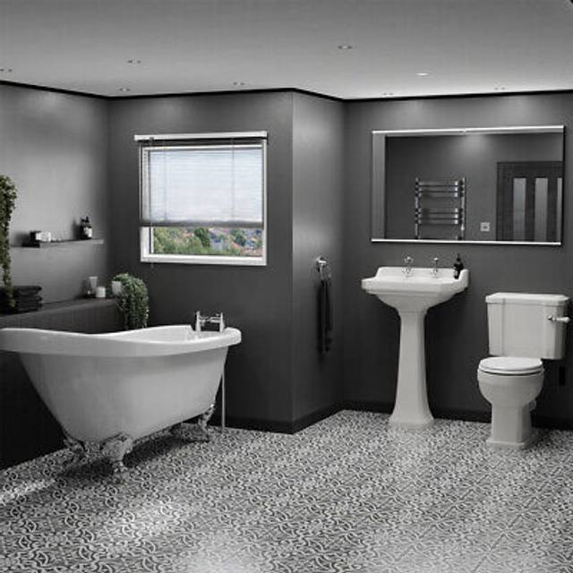 Windsor Freestanding Slipper Bath Traditional Bathroom Suite | White | Ceramic | 1710mm