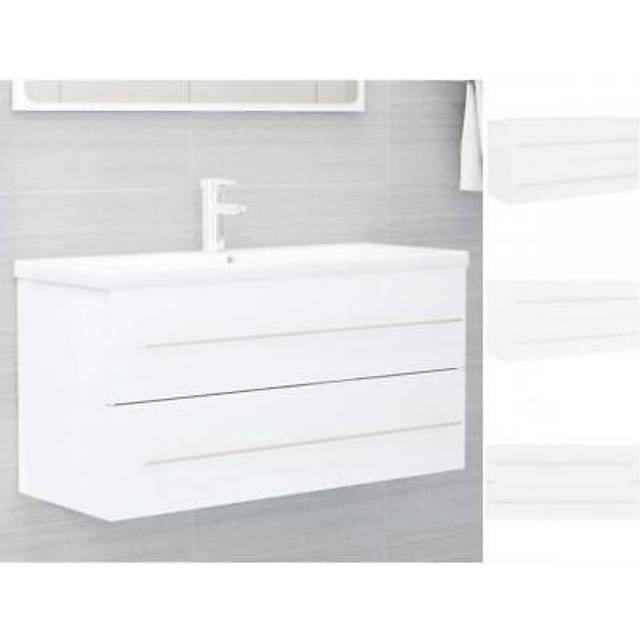 Vidaxl - Sink Cabinet with Built-in Basin White Engineered Wood
