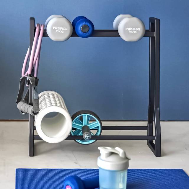 Yamazaki Jitsugyo Dumbbell Rack Black W52 x D17 x Tower No Assembly Muscle Training Goods Storage Rack 1964 (Yamazaki) H54.3cm [Completed Product, black