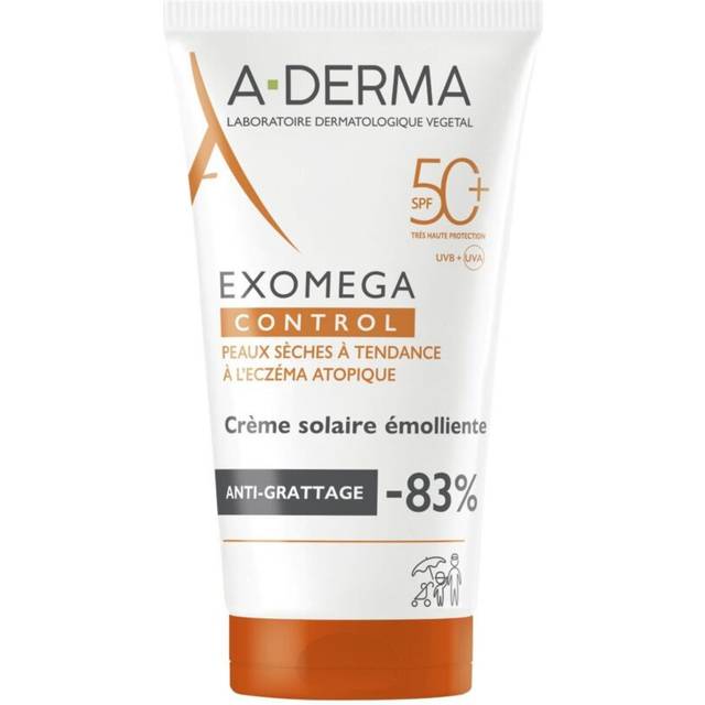 A-Derma Exomega Control Emollient Solar Cream Skyddande kräm för ansikte och kropp SPF 50+ 150 ml