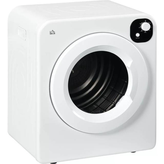 HOMCOM Vented Tumble Dryer with 6kg 7 Dry Programmers for Small Spaces White