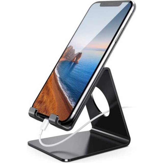 Lamicall Telefonstativ, Telefonhållare - Universellt Stativ, Hållare, Dock Kompatibel med iPhone 12 Mini, 12 Pro Max, 11 Pro Xs Max X 8 7 6S Plus, HUAWEI, Samsung S10 S9 S8, andra Smartphones - Svart