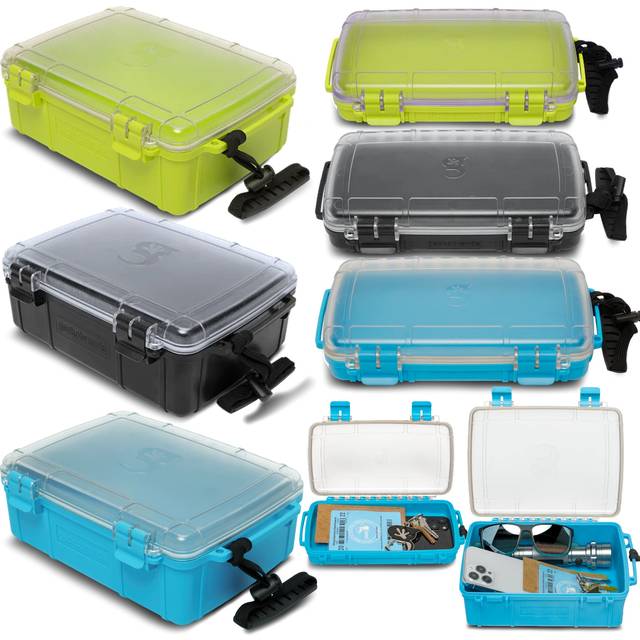 geckobrands Waterproof Dry Box Storage Case  Large  Neon Green - Water