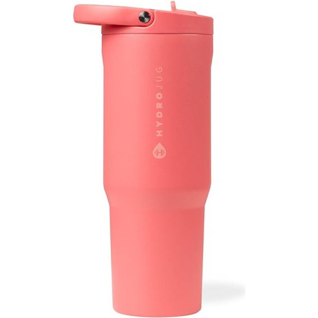 HydroJug Sport - Stainless Steel Tumbler with Straw  Vacuum Insulated  32oz Leakproof Water Bottle  Ergonomic Design  Reusable  Dishwasher Safe  Rubbe