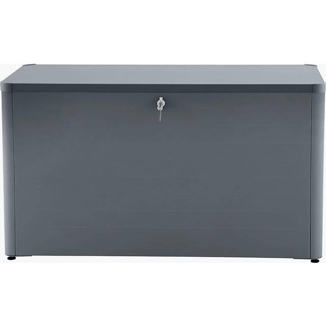 Pacific Lifestyle Rhode Island 134cm W Galvanised Steel Lockable Deck Box with Wheels - Grey (78cm H X 134cm W X 62cm D)
