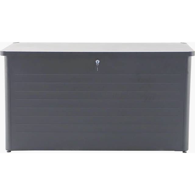 Pacific Lifestyle Rhode Island 160cm W Galvanised Steel Lockable Deck Box with Wheels - Grey (91cm H X 160cm W X 79cm D)