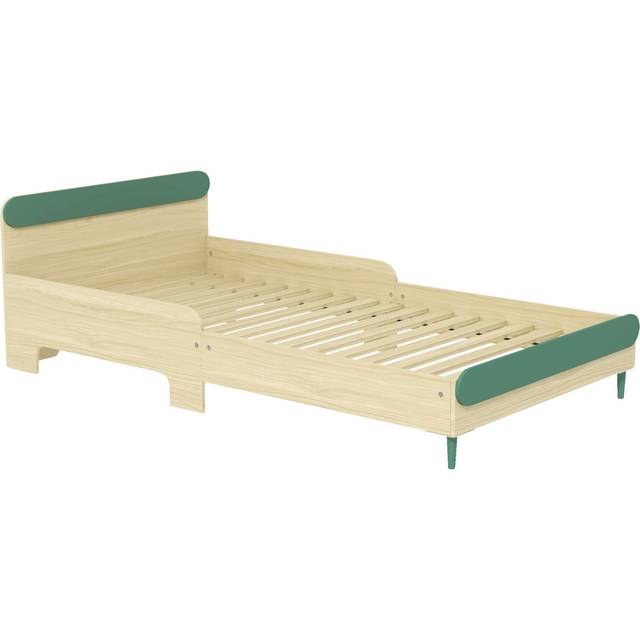 AIYAPLAY Toddler Bed - Kids Bed w/ Safety Rail - 195 x 103 x 60.5cm - Green | TJ Hughes