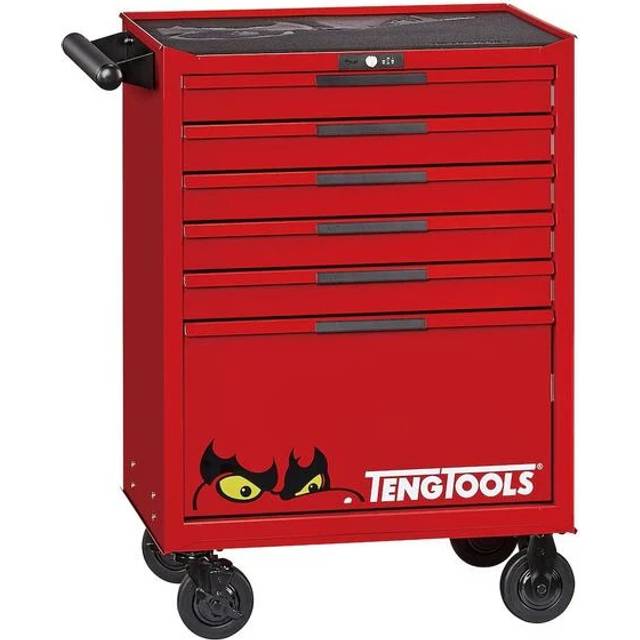 Verktygsvagn 6 lådor Teng Tools röd 26 tum