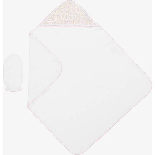 Kissy Kissy Girls White Garden Trellis Hooded Towel & Mitt Set