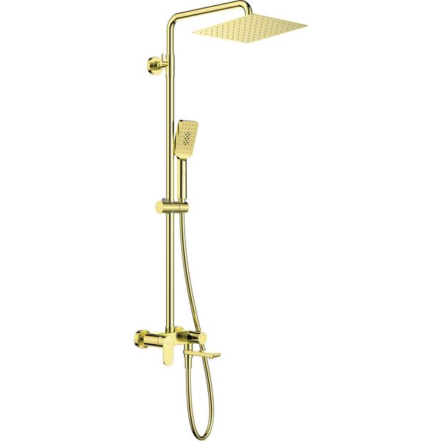 Takduschset med Badkarsblandare Alpinia Guld Blank