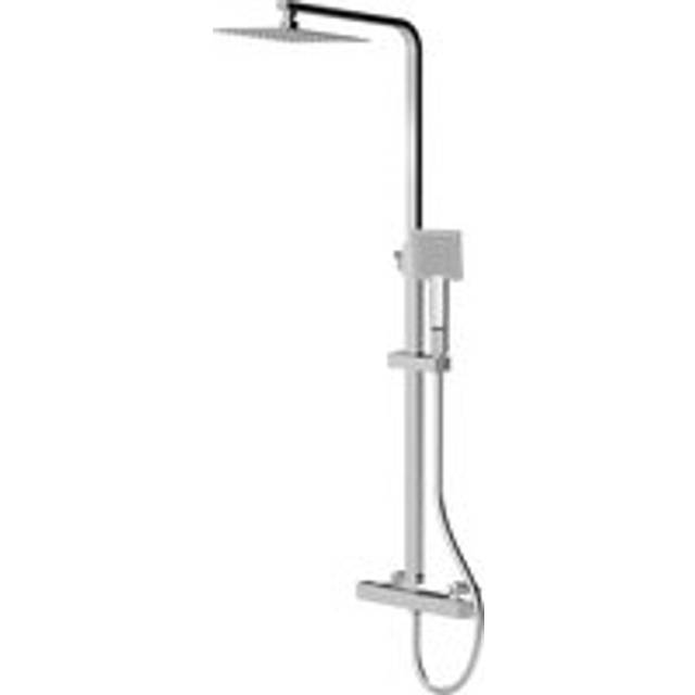 Square Thermostatic Shower Kit with Fixed Head & Adjustable Handset - Chrome - Balterley