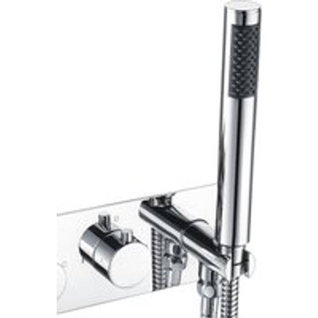 Bathroom 2 Dial 2 Way Round Concealed Thermostatic Valve - Shower Slim Head & Handset