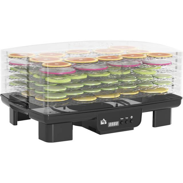 Homcom 6 Tray Food Dehydrator, Food Dryer Machine For Fruit Meat Vegetable, Black