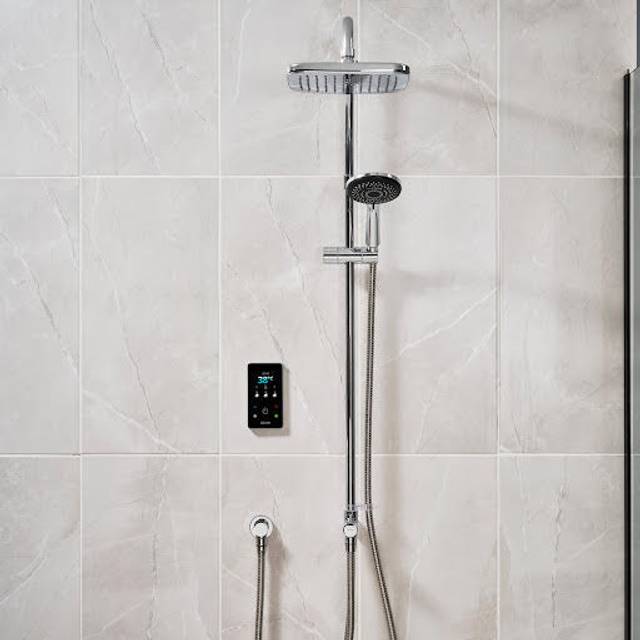 Triton Envi Chrome Dual Outlet Thermostatic Electric Shower - 9kW - Matt Silver