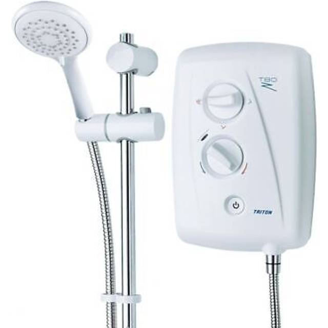 Triton t80z 10.5kw fast fit cold mains supply electric shower in white & chrome