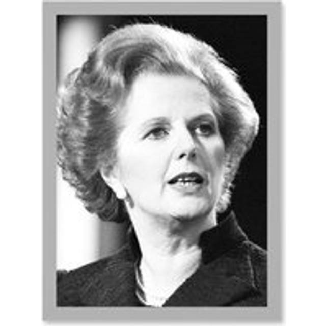 Photo Portrait Margaret Thatcher Prime Minister Britain UK Artwork Framed Wall Art Print A4 - Grey - One Size