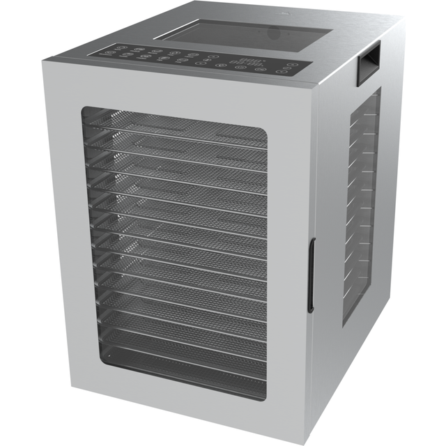 electriQ 14 Tray Commercial Style Food Dehydrator with side and top windows - Stainless Steel - Stainless steel