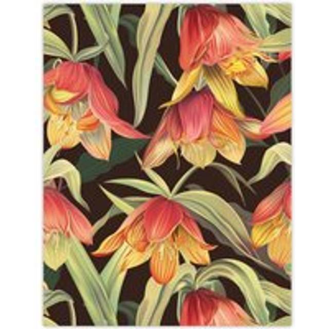 Wall Art Print Crown Imperial Flower Blooms Plant Floral Design Poster - Green - W12 inch x H16 inch