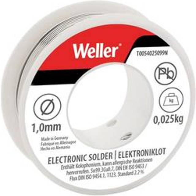 Weller Electronic Lead-Free Solder Sn99 Cu3, 1mm 25g