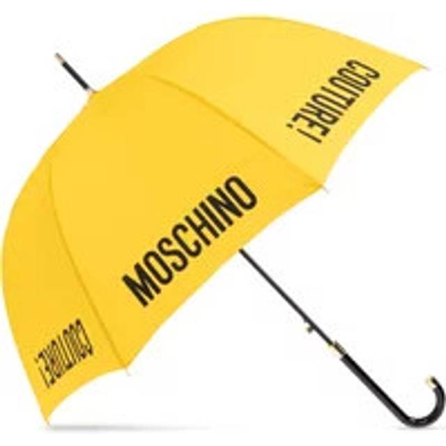 Moschino, Accessoarer, unisex, ONE Size, Polyester, Paraply med logotyp - yellow (ONE SIZE)