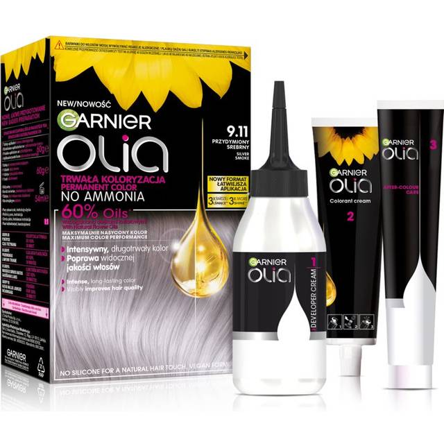 Garnier Olia Big Kit Permanent hårfärgningsmedel Skugga 9.11 Przydymiony Srebrny 1 st.