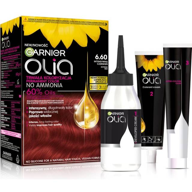 Garnier Olia Big Kit Permanent hårfärgningsmedel Skugga 6.6 Intensywna Czerwień 1 st.