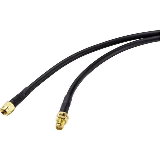 SpeaKa Professional Antenn Förlängningskabel [1x RP-SMA hane - 1x RP-SMA hona] 5.00 m Svart