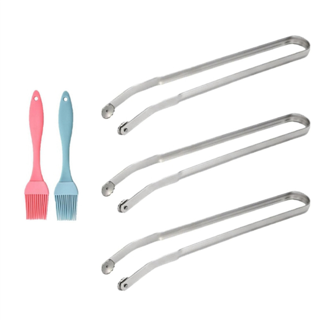 3 pcs BBQ Tongs for Grilling,Long Handle Kitchen