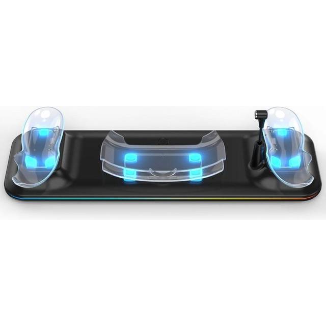 Laddningsstation för Meta Quest 3 VR-headset och laddningsdocka för dubbla kontroller - snabb laddning, säker placering (Öppen Box - God) - Svart