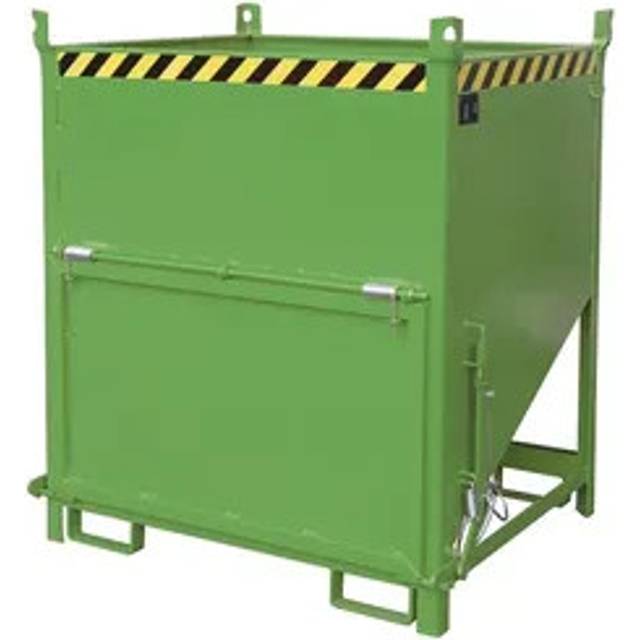 eurokraft pro capacity 1 m³, with front flap, capacity 1 m³, with front flap, reseda green RAL 6011