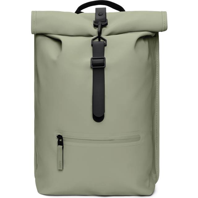 Rains, Backpacks, male, Gray, ONE SIZE, Rolltop Backpack with Snap Buckle Closure