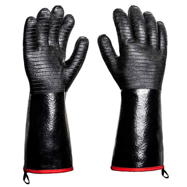 BBQ Gloves - 1472F Thicken Heat Resistant W/S-Hook 14 in Kitchen Oven Mitts Waterproof Grill